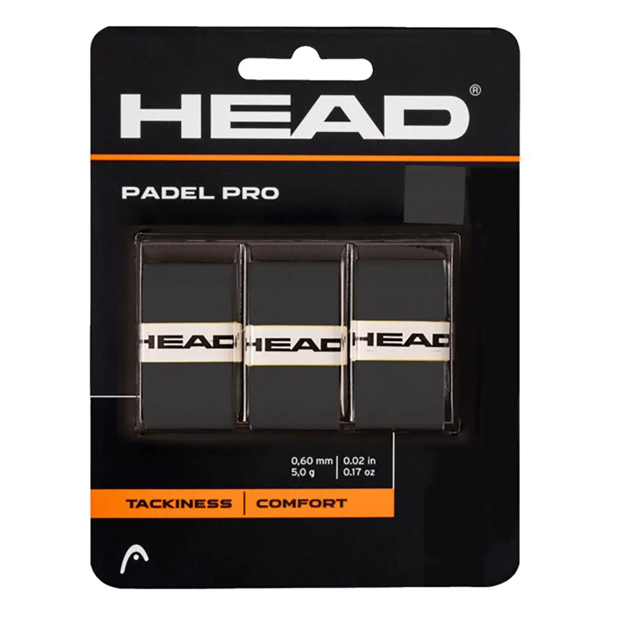 HEAD Padel Pro Black Overgrip - Pack of 3