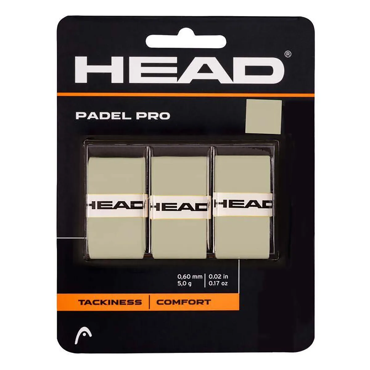 HEAD Padel Pro Grey Overgrip - Pack of 3