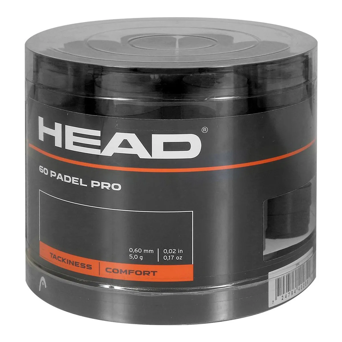 HEAD Padel Pro Black Overgrip - Pack of 60