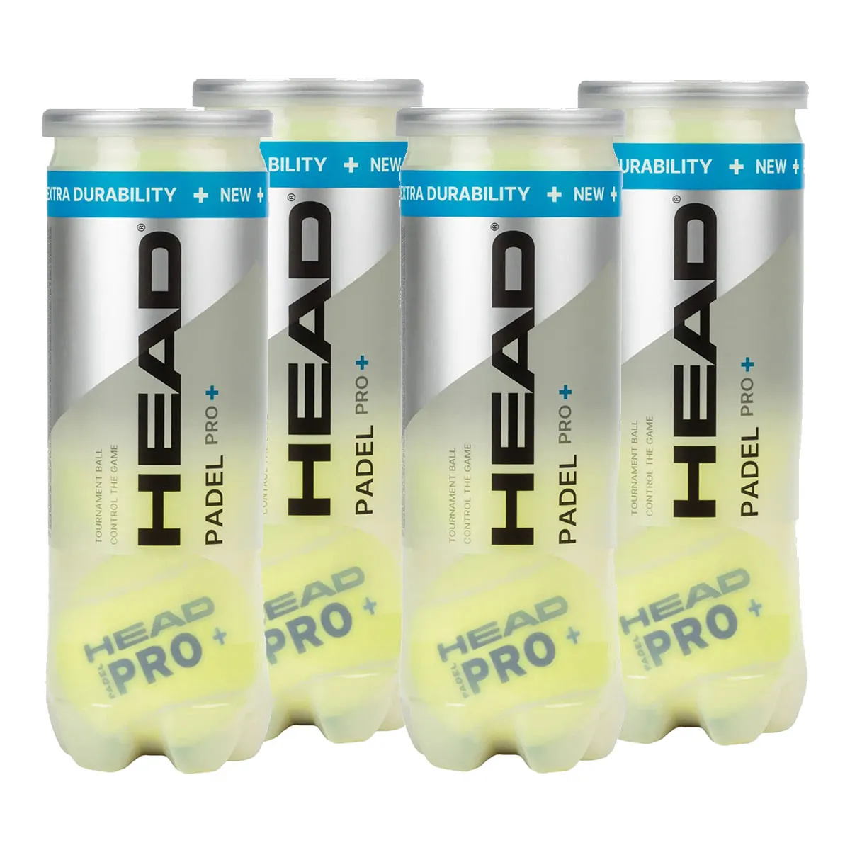 HEAD PRO+ Padel Balls - 3 Ball Tube x 4