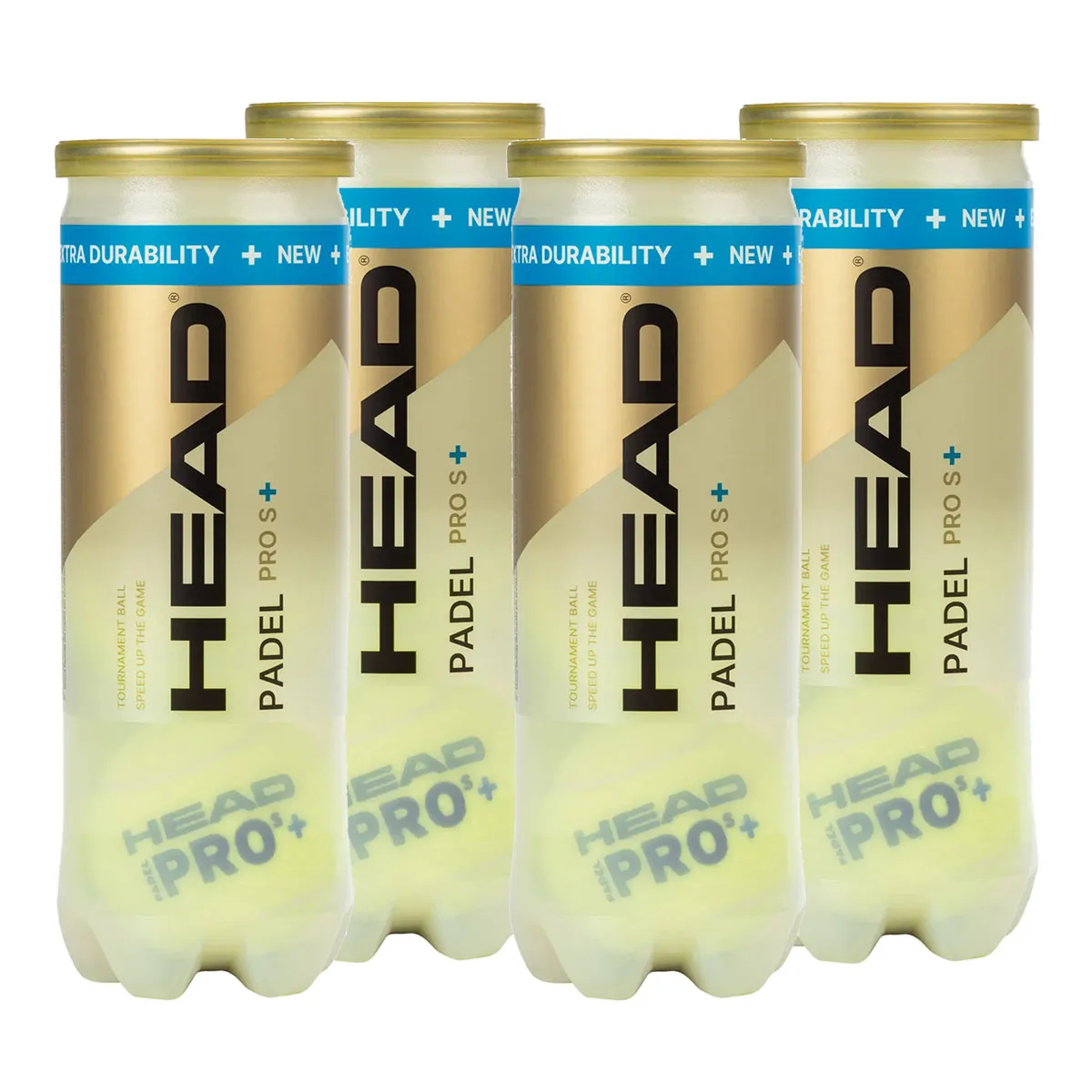 HEAD PRO S+ Padel Balls - 3 Ball Tube x 4