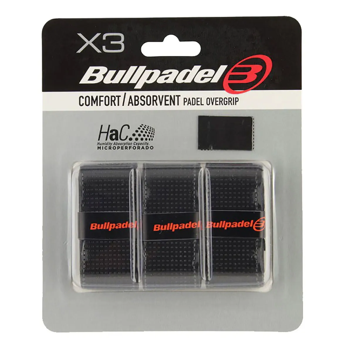 Bullpadel Comfort Black Padel Overgrip - 3 Pack