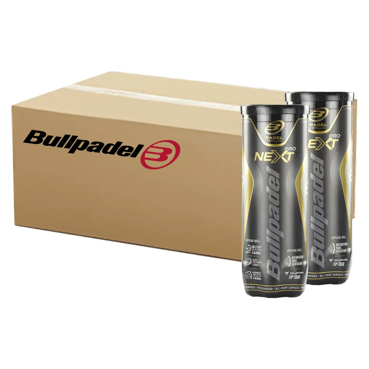 Bullpadel Next Pro FIP Padel Balls - 3 Ball Tube x 24