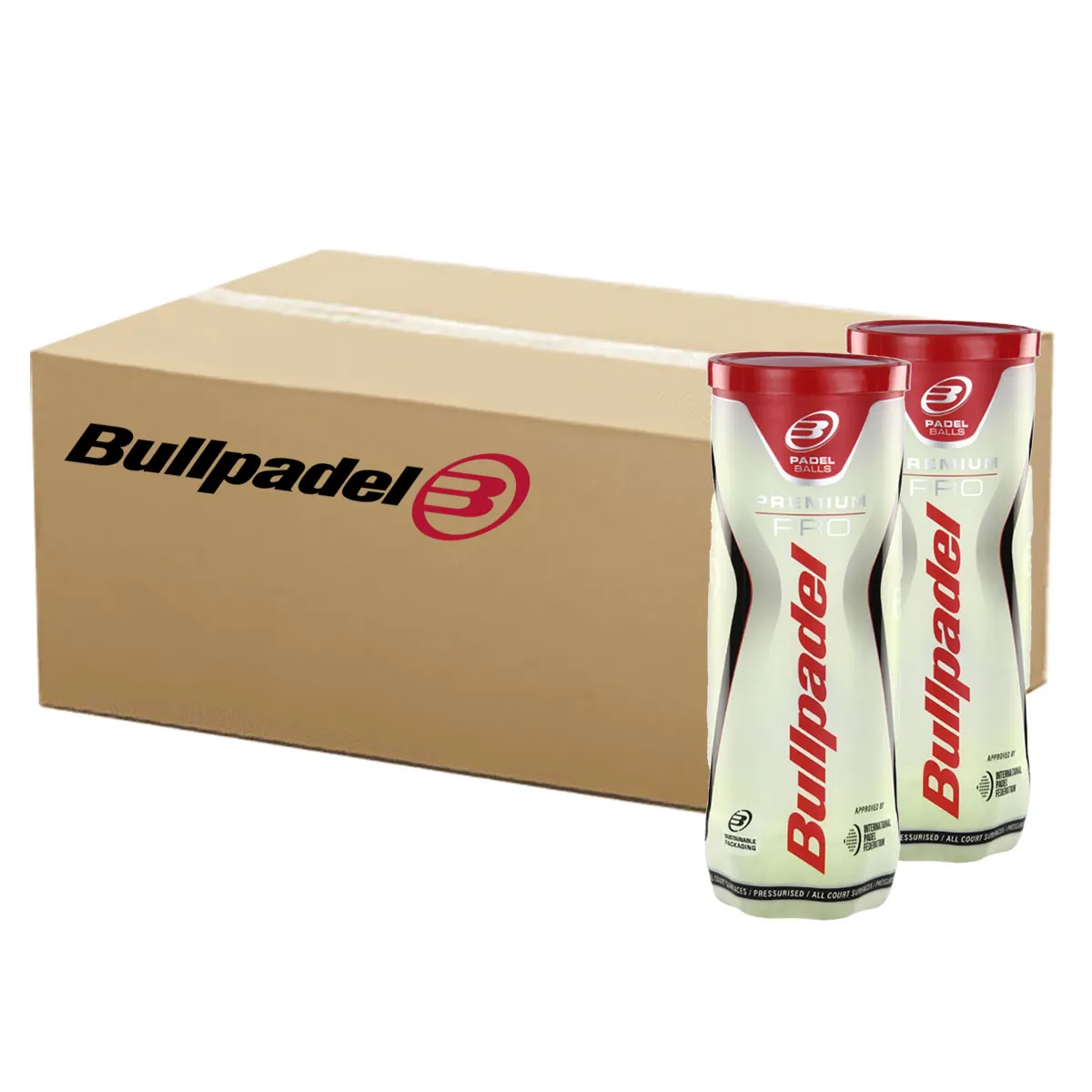 Bullpadel Premium Pro Padel Balls - 3 Ball Tubes x 24