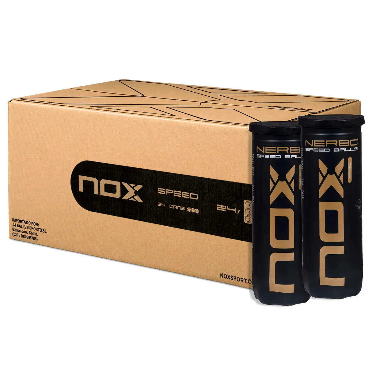 NOX Nerbo Speed Padel Balls - 3 Ball Tubes x 24