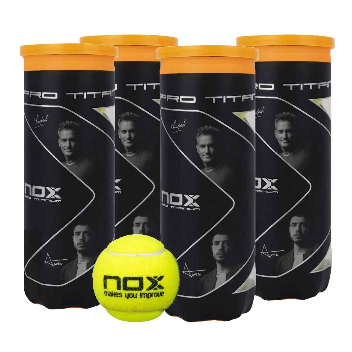 NOX Pro Titanium Padel Balls - 3 Ball Tube x 4