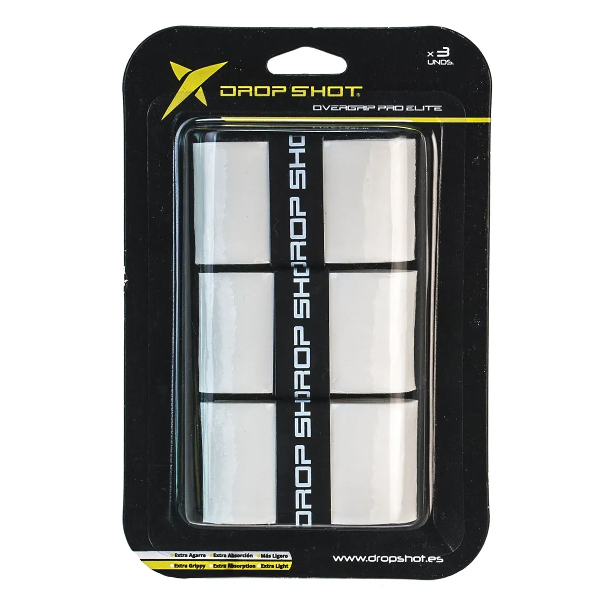 Drop Shot Pro Elite White Overgrip - 3 Pack
