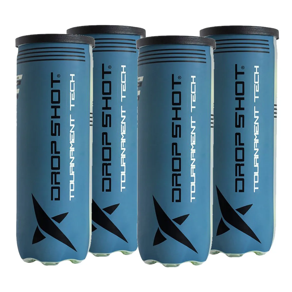 Drop Shot Padel Tournament Tech Balls - 3 Ball Tube x 4