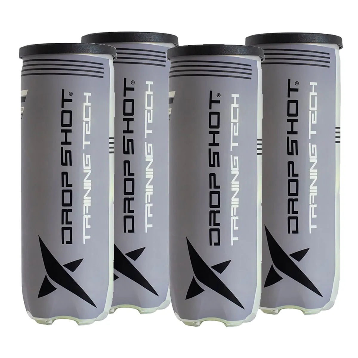 Drop Shot Padel Training Tech Padel Balls - 3 Ball Tube x 4