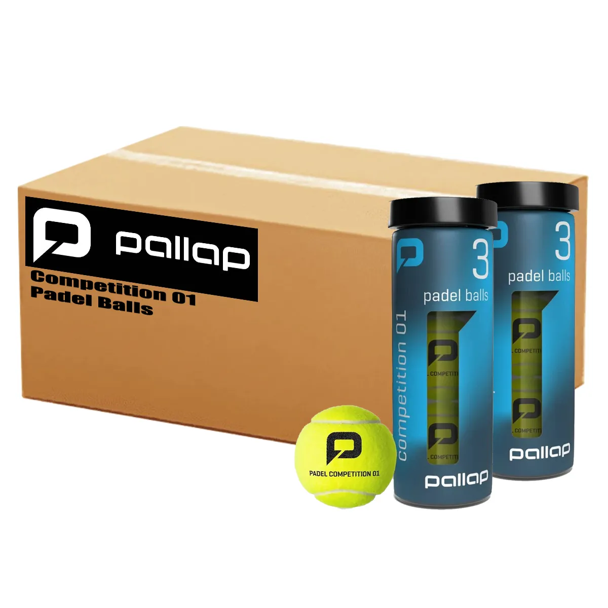 Pallap Competition Padel Balls - 3 Ball Tubes x 24