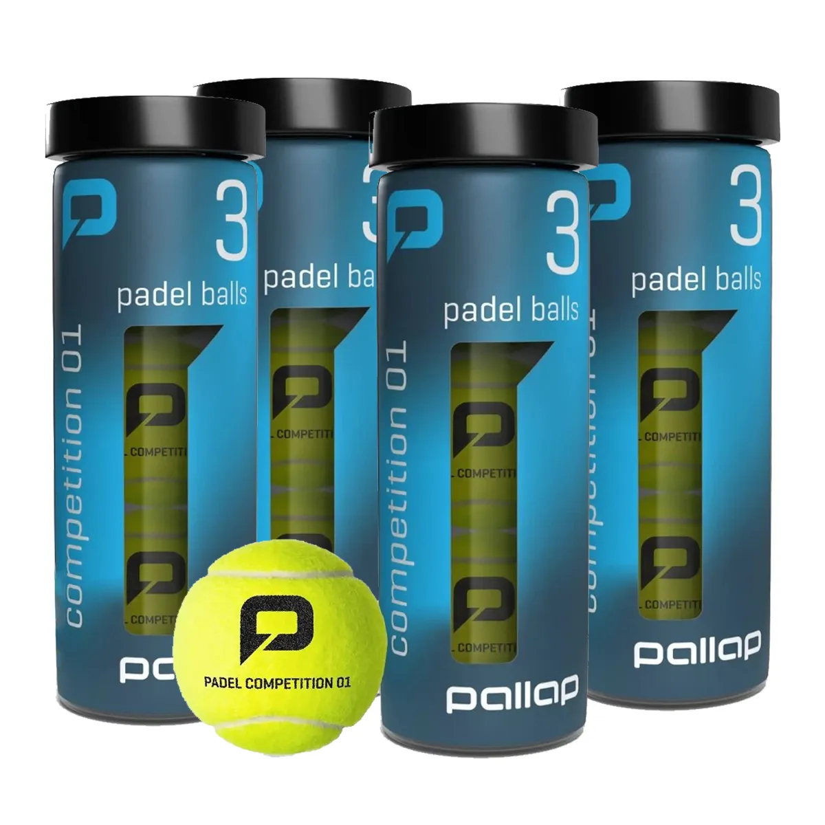 Pallap Competition Padel Balls - 3 Ball Tubes x 4