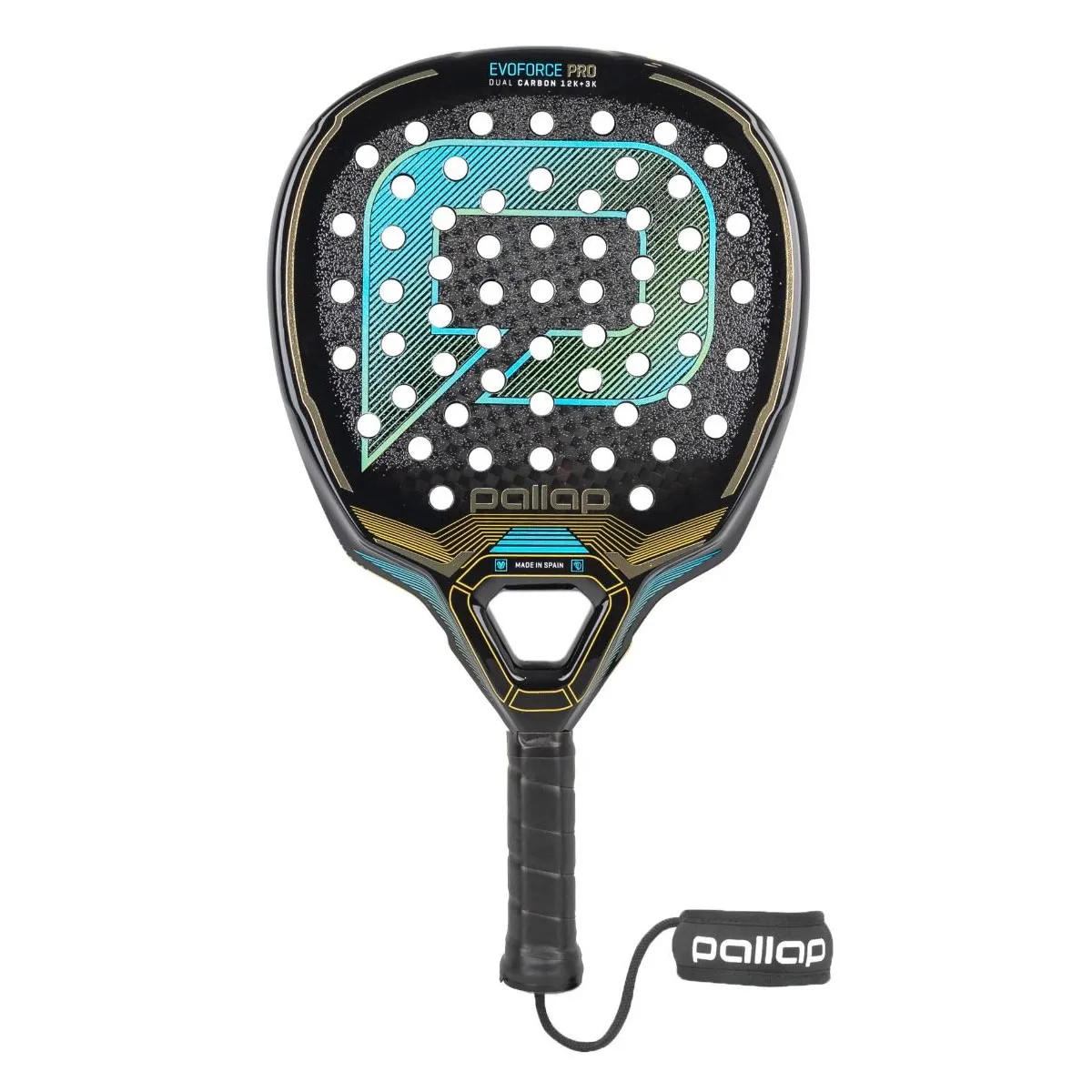 Pallap Evoforce Pro Black / Cyan Blue Padel Racket