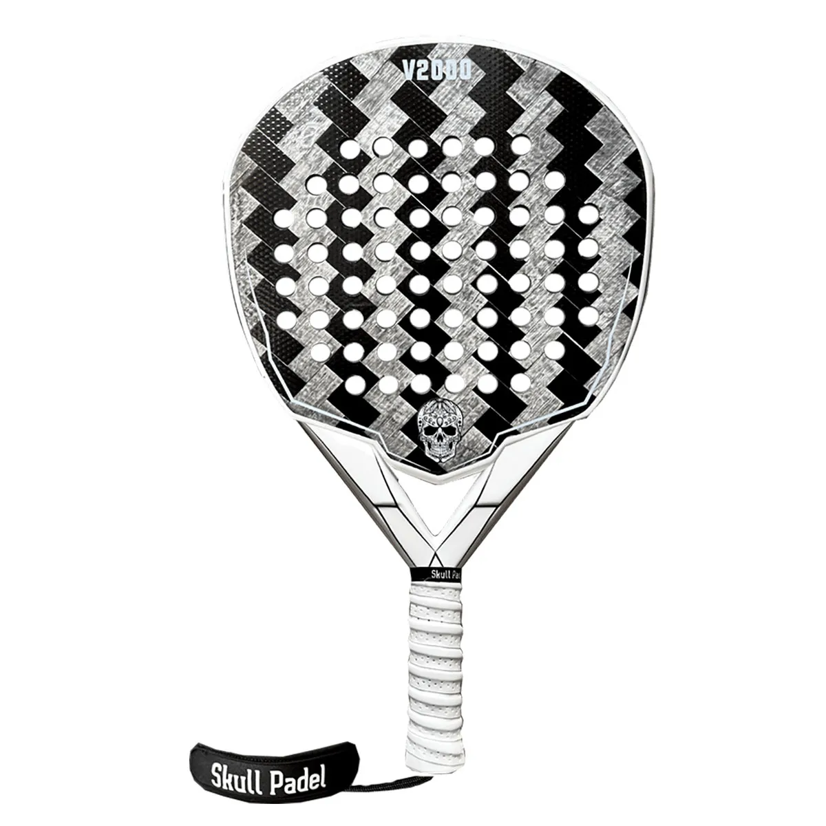 Skull Padel V2000 White Black 15K Padel Racket