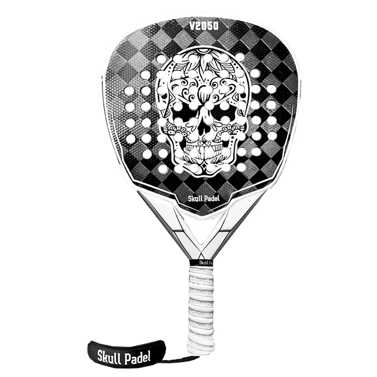 Skull Padel V2050 White Black 24K Padel Racket