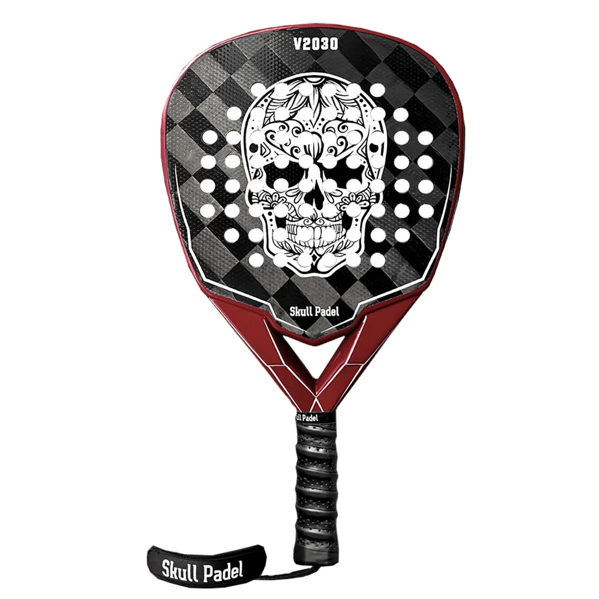 Skull Padel V2030 Black Red 15K Padel Racket