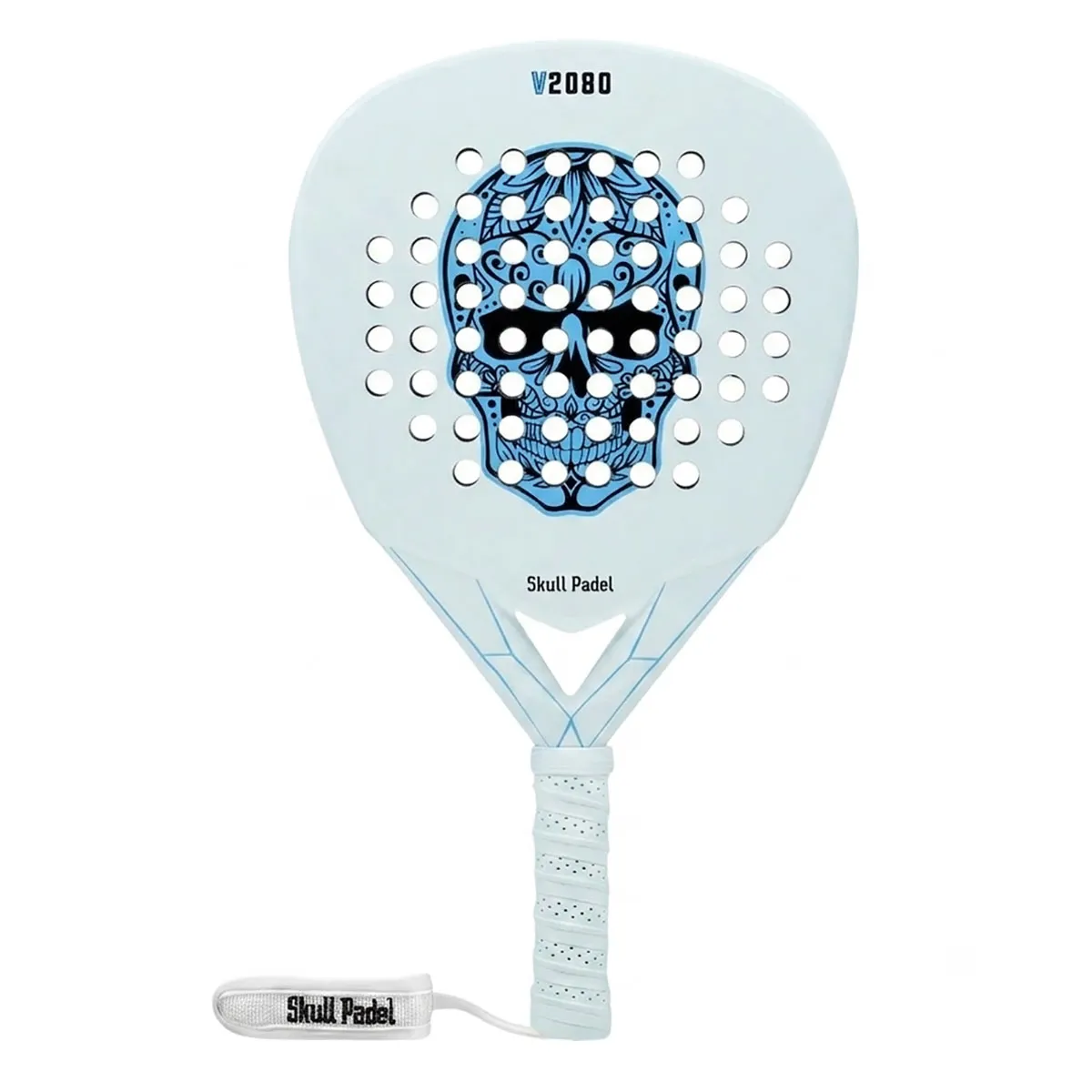 Skull Padel V2080 White Blue 12K Padel Racket